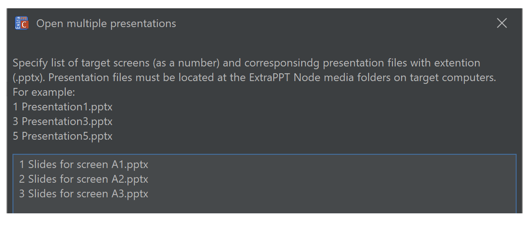 Screenshot of ExtraPPT Controller Open Single window.