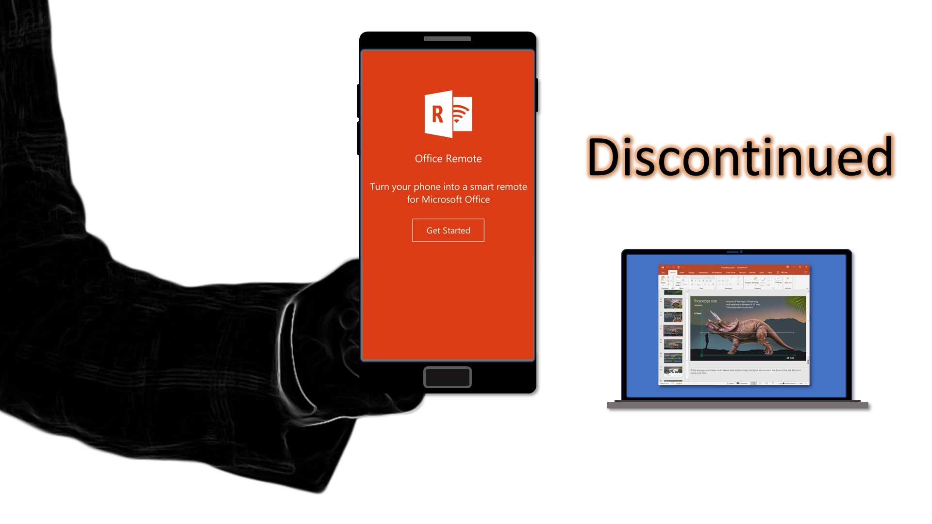 Discontinued Office Remote app.